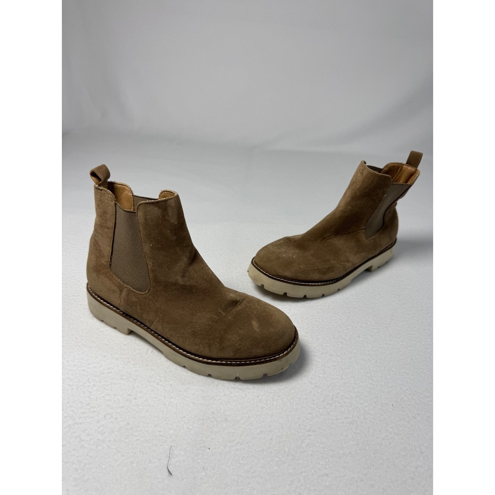 Gorpcore Oasis Society Womens 8.5 Chelsea Boots Tan Suede Lug Sole Slip On